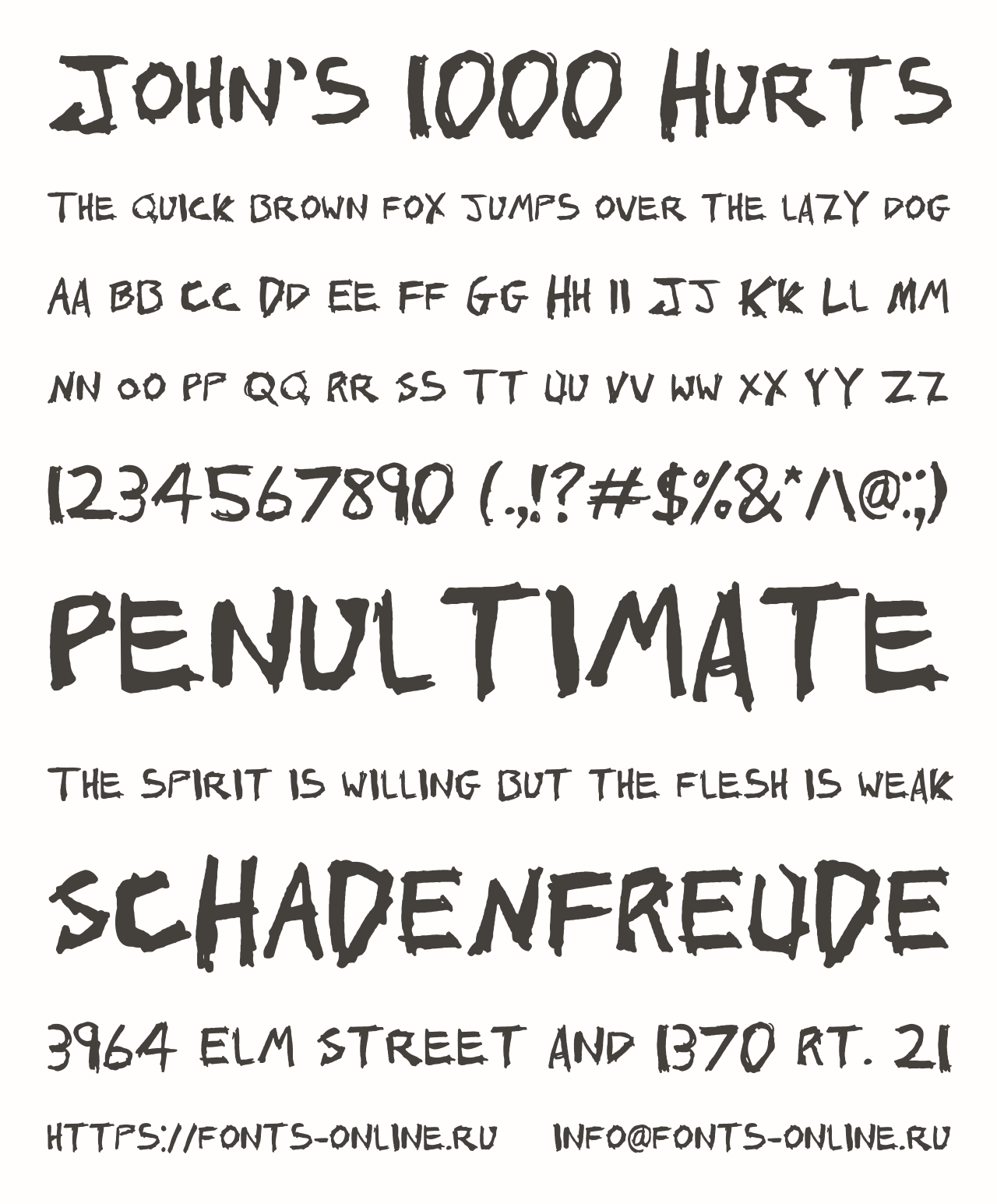John\u0027s 1000 Hurts Free Font Download
